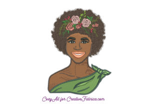African American Woman with Flowers