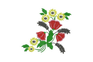 Colorful Flowers Embellishment