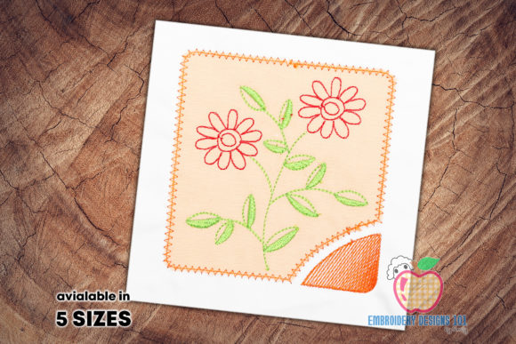 Flowers Blooming on Plant Applique