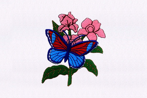 Flowers Butterfly Embroidery Design