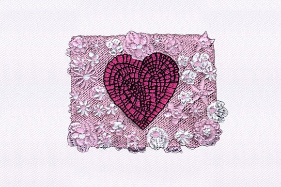 Heart and Flowers Embroidery Design