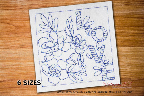 Love with Flowers Embroidery Design