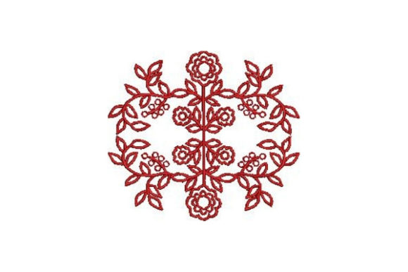 Redwork Flowers Design