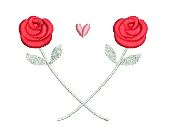 Roses and Heart: A Thoughtful Embroidery Design for Meaningful Gifts