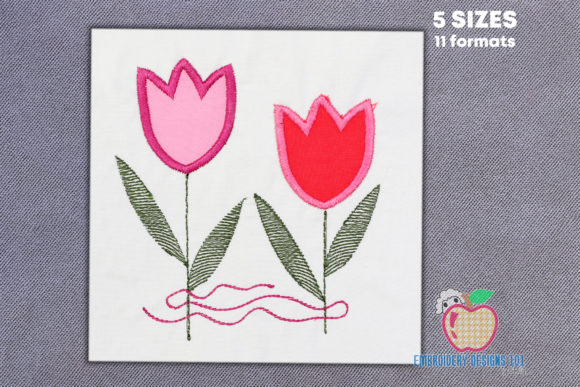 Two Pink Colored Tulip Flowers Tied