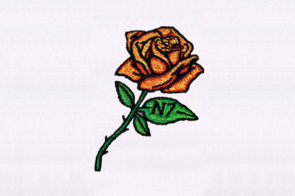 Yellow Rose Flower Embroidery Design